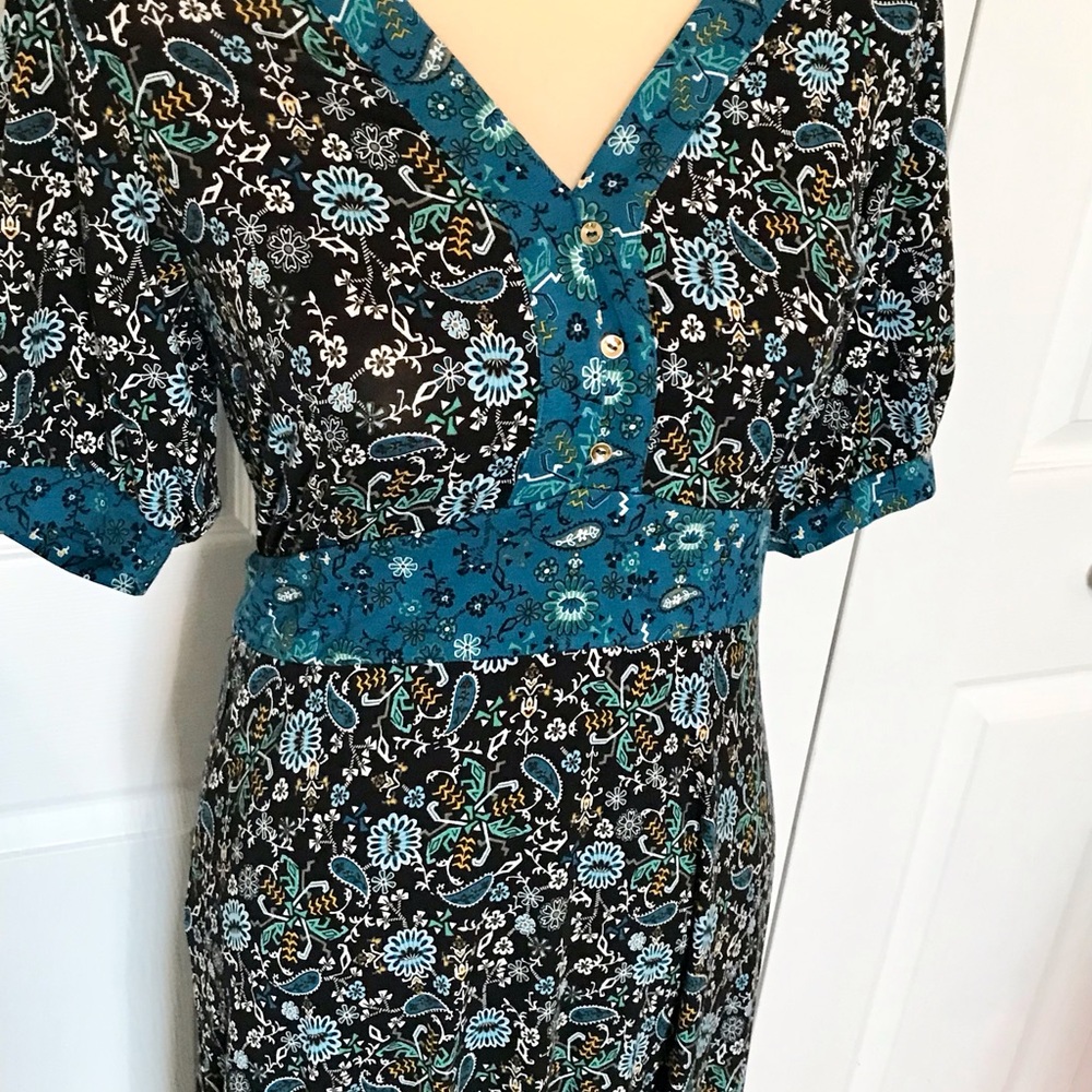 Gently Worn Loft Midi Dress with Back Tie Size M - Picture 3 of 10